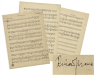 Richard Strauss Signed, Handwritten Musical Manuscript for the Final Scene in His Opera, Die schweigsame Frau